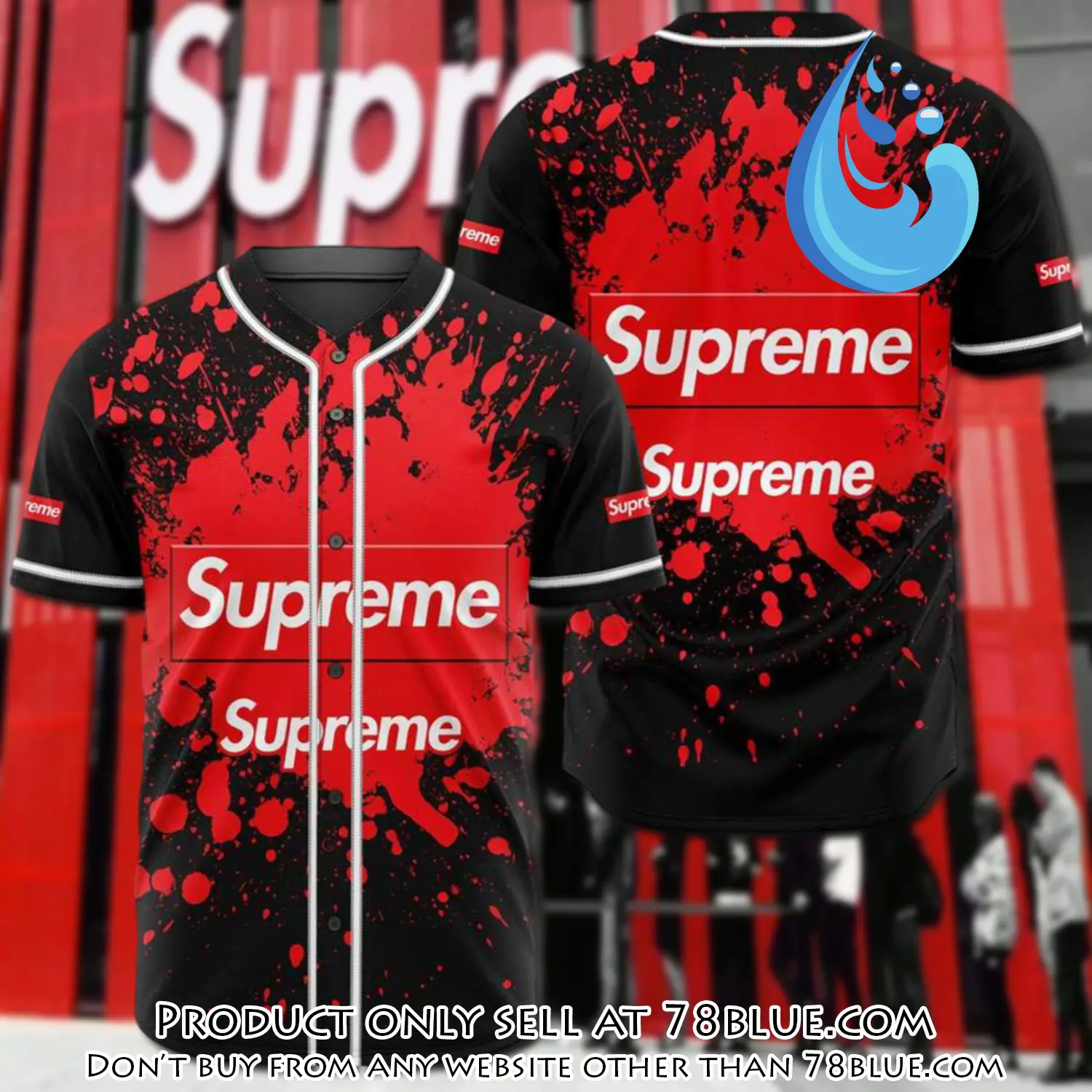 Supreme black baseball jersey shirt luxury bjs1237 78b5405684